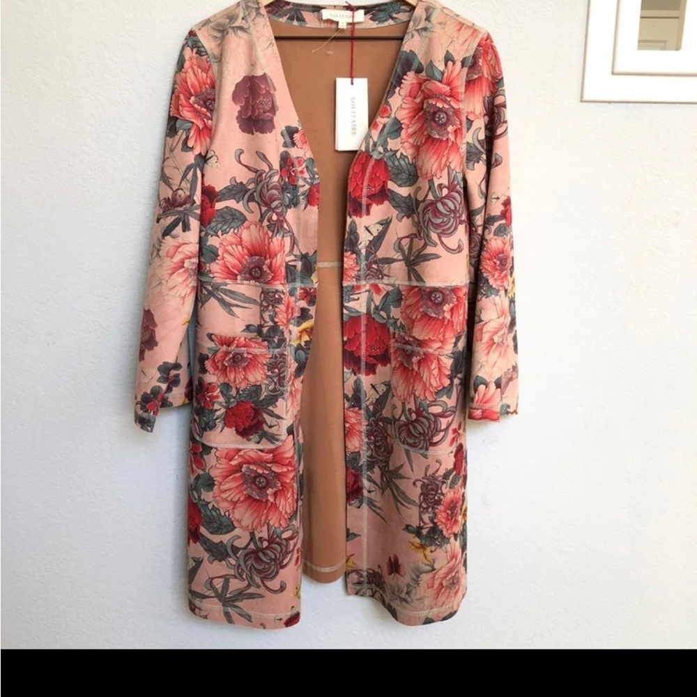 Solitaire | Big Floral Open Front Kimono Jacket Size M